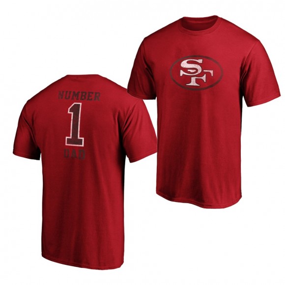 2020 Father's Day T-Shirt 49ers Scarlet Retro