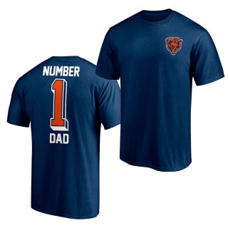 Bears 2021 Fathers Day T-Shirt Number 1 Dad Navy