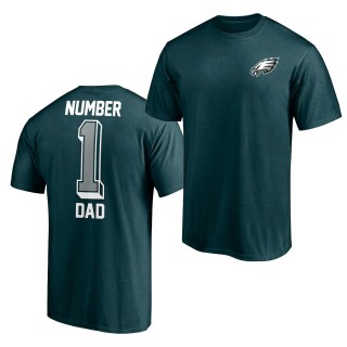 Eagles 2021 Fathers Day T-Shirt Number 1 Dad Midnight Green