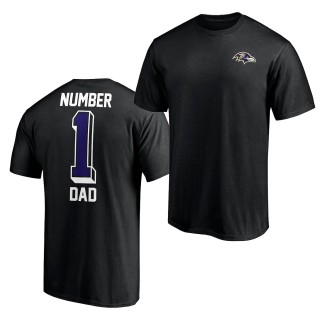 Ravens 2021 Fathers Day T-Shirt Number 1 Dad Black