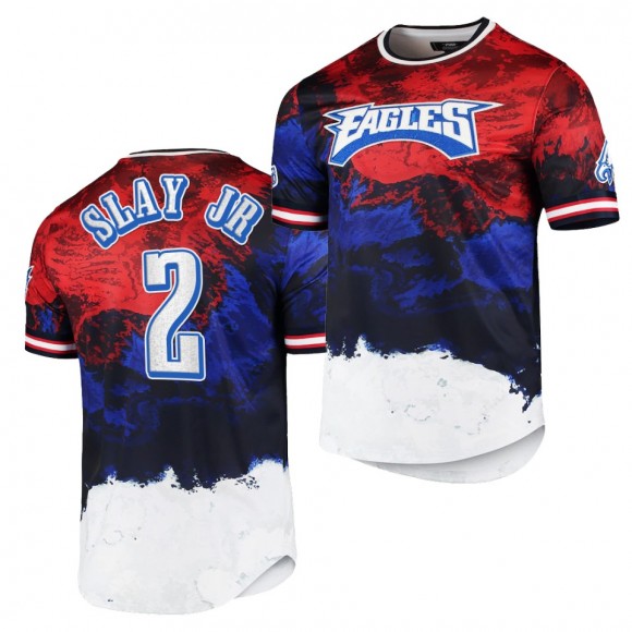 2021 Independence Day T-Shirt Eagles Darius Slay Jr. Navy Red Americana