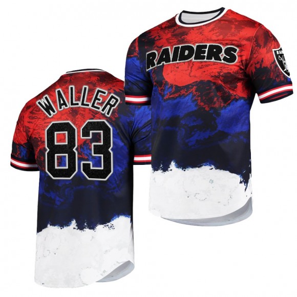 2021 Independence Day T-Shirt Raiders Darren Waller Navy Red Americana