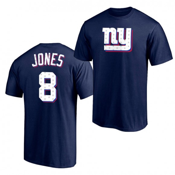 2021 Independence Day T-Shirt Giants Daniel Jones Navy Team Logo