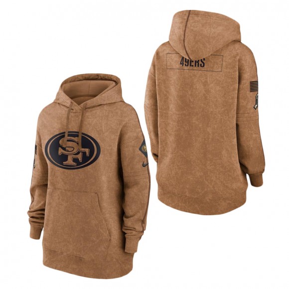 2023 Salute To Service Veterans 49ers Brown Women's Hoodie