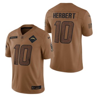 2023 Salute To Service Veterans Justin Herbert Chargers Brown Jersey