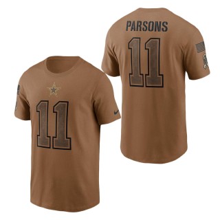 2023 Salute To Service Veterans Micah Parsons Cowboys Brown T-Shirt