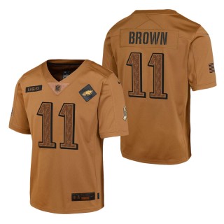 2023 Salute To Service Veterans A.J. Brown Eagles Brown Youth Jersey