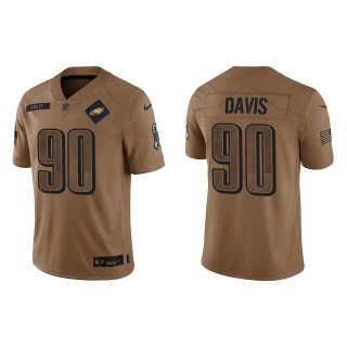 2023 Salute To Service Veterans Jordan Davis Eagles Brown Jersey