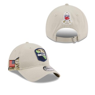 2023 Salute To Service Veterans Seahawks Stone 9TWENTY Adjustable Hat