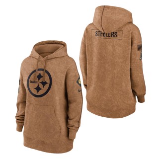 2023 Salute To Service Veterans Steelers Brown Women's Hoodie