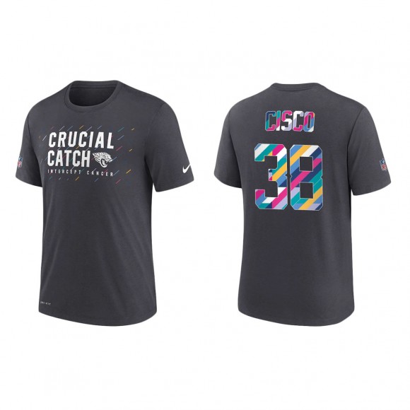 Andre Cisco Jacksonville Jaguars Nike Charcoal 2021 NFL Crucial Catch Performance T-Shirt