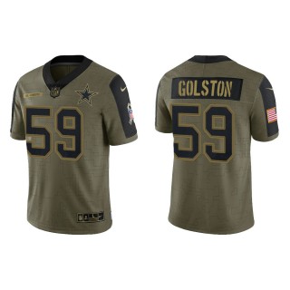 Men's Chauncey Golston Dallas Cowboys Olive 2021 Salute To Service Limited Jersey