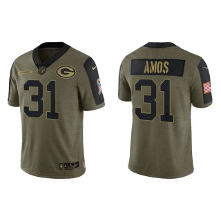 Men's Adrian Amos Green Bay Packers Olive 2021 Salute To Service Limited Jersey