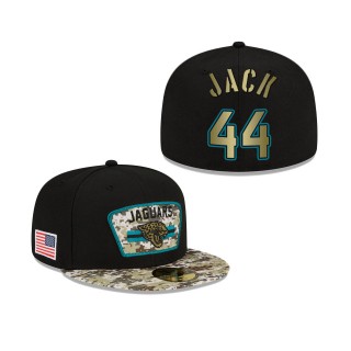 Men's Myles Jack Jacksonville Jaguars Black Camo 2021 Salute To Service 59FIFTY Fitted Hat