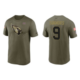 Men's Arizona Cardinals Isaiah Simmons Nike Olive 2021 Salute To Service Legend Performance T-Shirt