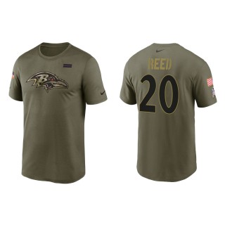 Men's Baltimore Ravens Ed Reed Nike Olive 2021 Salute To Service Legend Performance T-Shirt