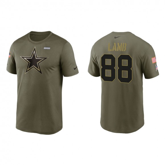 Men's Dallas Cowboys CeeDee Lamb Nike Olive 2021 Salute To Service Legend Performance T-Shirt