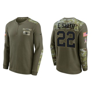 Men's Dallas Cowboys Emmitt Smith Nike Olive 2021 Salute To Service Henley Long Sleeve Thermal Top
