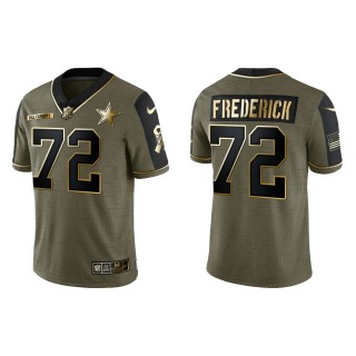 Men's Dallas Cowboys Travis Frederick Nike Olive Gold 2021 Salute To Service Limited Jersey