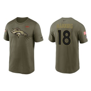 Men's Denver Broncos Peyton Manning Nike Olive 2021 Salute To Service Legend Performance T-Shirt