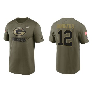 Men's Green Bay Packers Aaron Rodgers Nike Olive 2021 Salute To Service Legend Performance T-Shirt