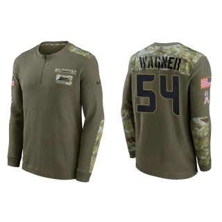 Men's Seattle Seahawks Bobby Wagner Nike Olive 2021 Salute To Service Henley Long Sleeve Thermal Top