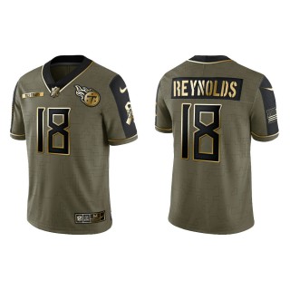 Men's Tennessee Titans Josh Reynolds Nike Olive Gold 2021 Salute To Service Limited Jersey