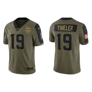 Men's Adam Thielen Minnesota Vikings Olive 2021 Salute To Service Limited Jersey