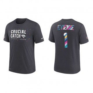 Travis Etienne Jacksonville Jaguars Nike Charcoal 2021 NFL Crucial Catch Performance T-Shirt