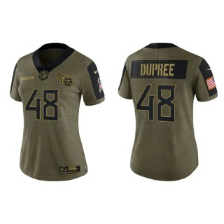 Women Tennessee Titans Bud Dupree Nike Olive Gold 2021 Salute To Service Limited Jersey