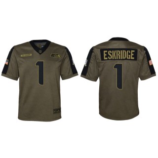 Youth Seattle Seahawks D'Wayne Eskridge Nike Olive 2021 Salute To Service Game Jersey