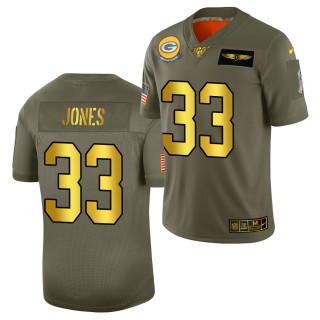 Aaron Jones Green Bay Packers Jersey Metallic 2019 Salute to Service NFL 100