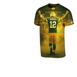 Aaron Rodgers 3D Printed T-Shirt Packers Black Player Graphic