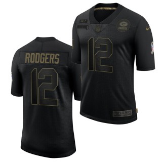 Aaron Rodgers Salute To Service Jersey Packers Black Limited