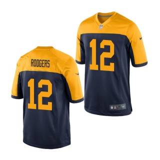 Green Bay Packers Aaron Rodgers #12 Navy Game Jersey
