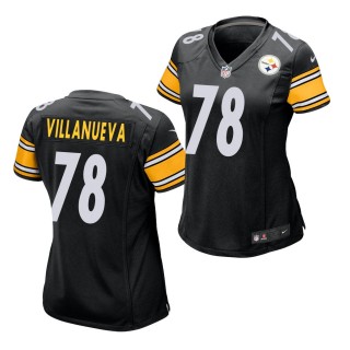 Women Pittsburgh Steelers Alejandro Villanueva Black Game Jersey
