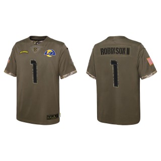 Allen Robinson II Youth Los Angeles Rams Olive 2022 Salute To Service Limited Jersey