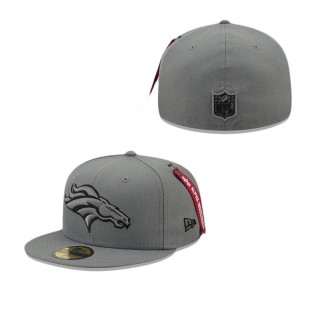 Alpha Industries X Denver Broncos Gray 59FIFTY Fitted Hat