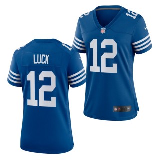 Women Colts Andrew Luck 2021 Throwback Jersey Royal Game