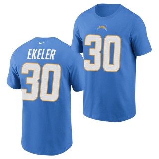 Austin Ekeler Los Angeles Chargers Name & Number T-Shirt - Powder Blue