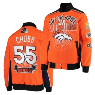 Broncos Bradley Chubb Super Bowl Champions Jacket Orange Commemorative