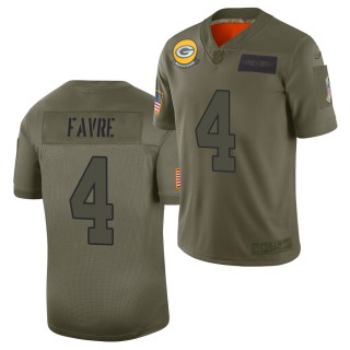 Green Bay Packers Brett Favre #4 Camo 2019 Salute to Service Jersey