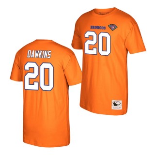 Broncos Brian Dawkins T-Shirt Retired Player Orange Name Number