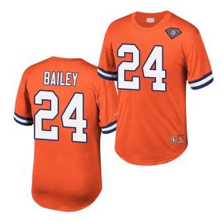 Broncos Champ Bailey T-Shirt Retired Player Orange Mesh Crew Neck