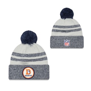 Men's Denver Broncos Royal 2022 Sideline Historic Pom Knit Hat