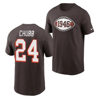 Browns Nick Chubb 75th Anniversary T-Shirt Brown 1946