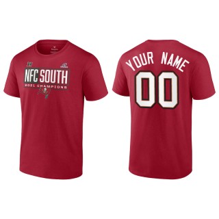Men's Buccaneers Custom Red 2021 NFC South Division Champions Blocked Favorite T-Shirt