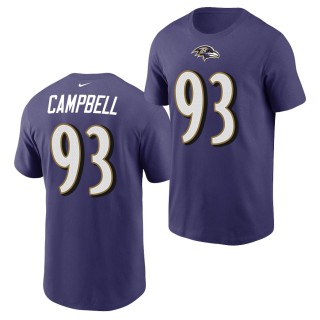 Calais Campbell Ravens Name Number T-shirt Purple