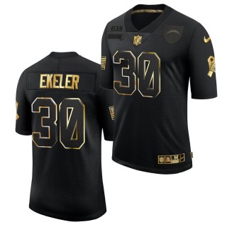 Austin Ekeler 2020 Salute to Service Jersey Chargers Black Golden Limited
