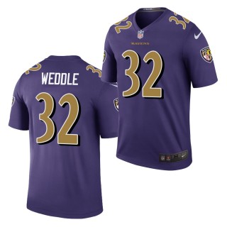 Baltimore Ravens #32 Eric Weddle Purple Color Rush Legend Jersey